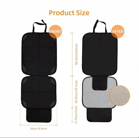 SMART ELF Car Seat Protector, Auto Protector for Child Seats with Thickest Padding and Non-Slip Backing Mesh Pockets for SUV, Sedan, Truck, Leather and Fabric - Black Red in Kuwait
