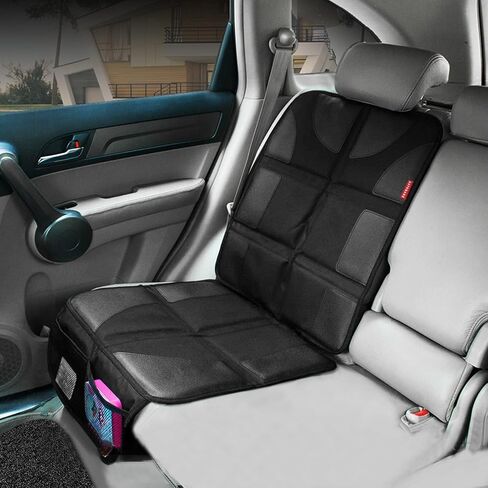 Autobase Car Seat Protector for Child Car Seat | Largest and Thickest Waterproof Backseat Protector for Kids and Pets | Heavy-Duty Non-Slip Rubber Padded Backing (Black, XL – 1 Pack) in Kuwait