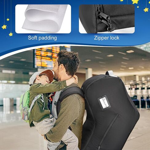 YOREPEK Padded Infant Car Seat Travel Bag Backpack | Fits All Nuna Pipa Car Seat and Base, Carseat Air Travel Cover with Shoulder Straps, Side Pocket for Travel Essentaisl in Kuwait
