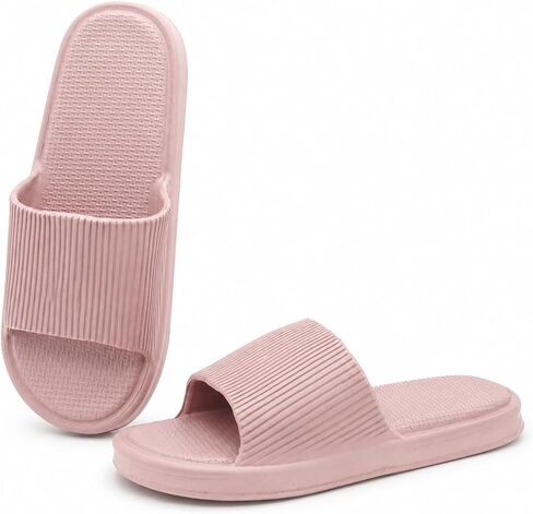 Shower Shoes for Women, Non-Slip Quick-Dry EVA Bathroom Slides | Raised textured footbed helps guide water away without open holes; soft EVA comfort for bathroom, pool, beach, dorm & travel. in Kuwait