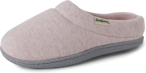 Dearfoams Women's Leslie Clog Slippers With Memory Foam, Indoor/Outdoor Sole and Wide Widths in Kuwait
