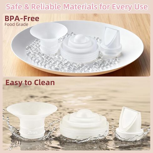 Replacement Parts Kit for Momcozy M5 Wearable Breast Pump – Includes 2 Bottles, 10 Flanges, 8 Duckbill Valves, 4 Membranes, Sizing Ruler & Cleaning Brush – BPA-Free, Easy to Clean in Kuwait