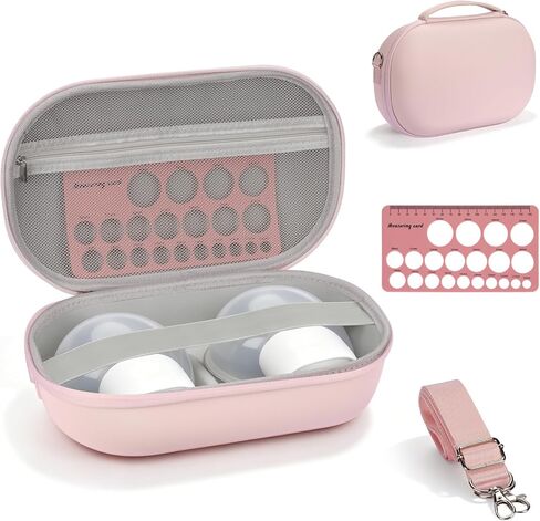 Wearable Breast Pump Bag Case for Eufy Breast Pump with Durable Hard Shell Waterproof Tray Compatible with Momcozy Willow Medela for Travel On the Go Holds 2 Pumps with Nipple Ruler Included in Kuwait