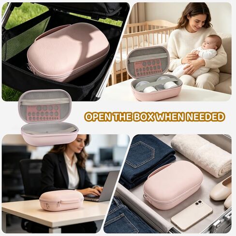 Wearable Breast Pump Bag Case for Eufy Breast Pump with Durable Hard Shell Waterproof Tray Compatible with Momcozy Willow Medela for Travel On the Go Holds 2 Pumps with Nipple Ruler Included in Kuwait