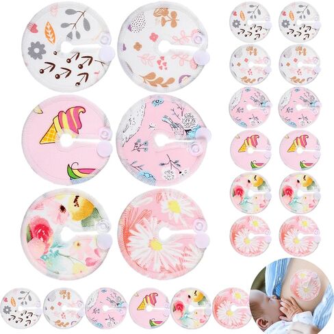 Yungyan 24 Pieces G Tube Covers Reusable Feeding Button Pads Soft G J Tube Button Covers Washable Nursing Breast Pads for Kid Baby Breastfeeding Care Supplies(Floral) in Kuwait