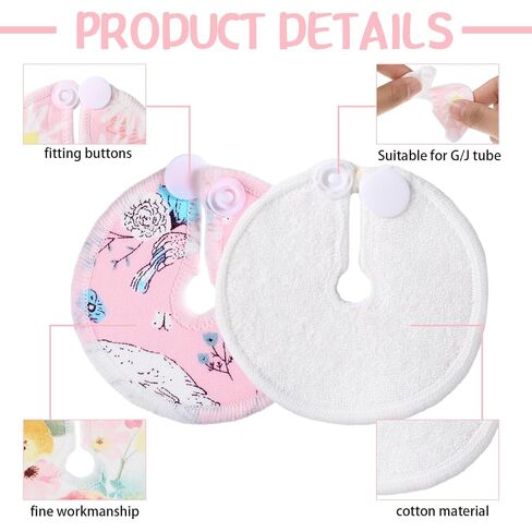 Yungyan 24 Pieces G Tube Covers Reusable Feeding Button Pads Soft G J Tube Button Covers Washable Nursing Breast Pads for Kid Baby Breastfeeding Care Supplies(Floral) in Kuwait