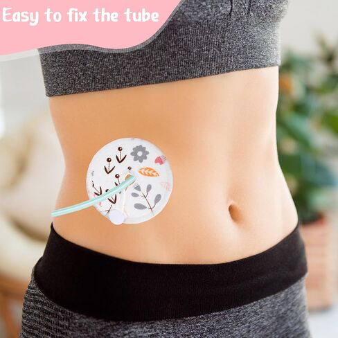 Yungyan 24 Pieces G Tube Covers Reusable Feeding Button Pads Soft G J Tube Button Covers Washable Nursing Breast Pads for Kid Baby Breastfeeding Care Supplies(Floral) in Kuwait