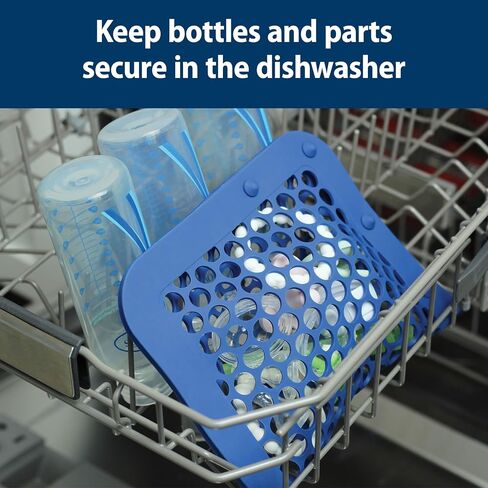 Dr. Brown's Dishwasher Bag with Adjustable Sizing, 100% Silicone, for Baby Bottles, Parts, Nipples, Breast Pump Accessories, and Pacifiers, Gray, BPA-Free, 1-Pack in Kuwait