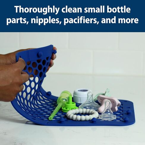 Dr. Brown's Dishwasher Bag with Adjustable Sizing, 100% Silicone, for Baby Bottles, Parts, Nipples, Breast Pump Accessories, and Pacifiers, Gray, BPA-Free, 1-Pack in Kuwait