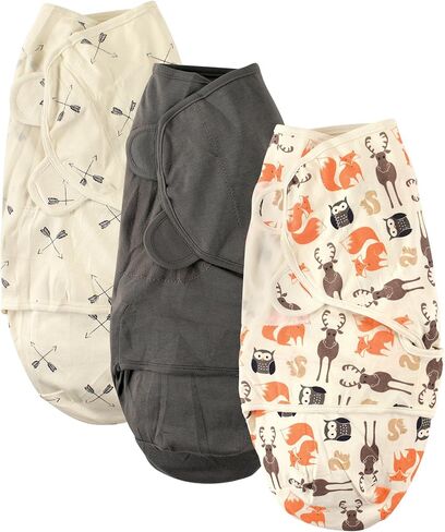 Hudson Baby Unisex Baby Cotton Swaddle Wrap, Forest Animals, 0-3 Months in Kuwait