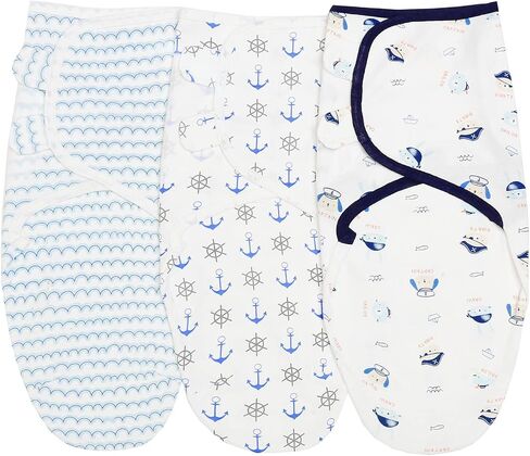 insular Baby Swaddle Wrap, Swaddle Blanket for Newborn and Infant, Adjustable Swaddling Set for Boy and Girl, Soft Cotton Baby Sleep Sack 3 Pack, Space, Small(0-3 Month) in Kuwait