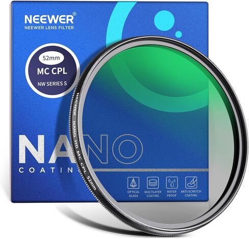 NEEWER 67mm Polarizer Filter, 24 Layer Multi Resistant Nano Coated MC CPL Circular Polarizing Filter with HD Optical Glass/Ultra Slim for Camera Lens, Reduce Reflection/Enhance Contrast/Reduce Glare in Kuwait