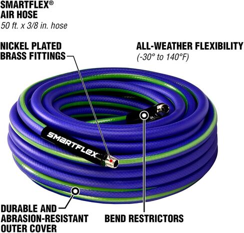SmartFlex Air Hose, 3/8 in. x 50 ft., Hybrid, Blue - HSF3850BL2 in Kuwait