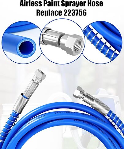 223756 1/4 Inch x 15 Feet Airless Paint Sprayer Hose Fit for Magnum Graco | Flexible Fiber Tube, High Pressure Universal Paint Sprayer in Kuwait