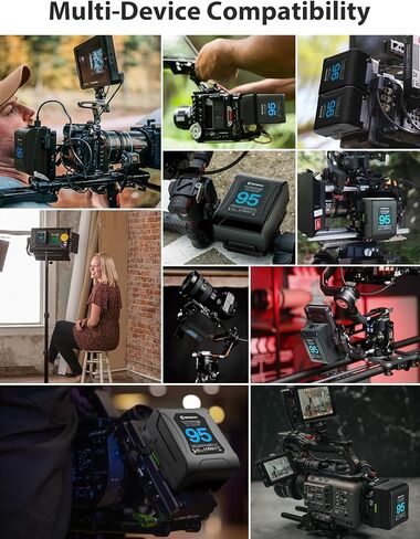 Moman V Mount Battery, Power 95 95Wh 6450mAh Micro V Lock 10A Up to 168W Draw with Dual D-TAP/USB-A/BP Outputs,Portable Small Battery for BMPCC 4k 6k Blackmagic,V-Mount-Dtap-Mini in Kuwait