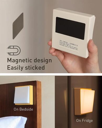 Smilodon LED Night Light, Dimmable & Rechargeable & Magnetic, Yellow | Wireless Portable, Strong Magnetic Backing, Soft Lighting for Night Waking and Kids, Nursery, Bedroom, Hallway & Bathroom in Kuwait
