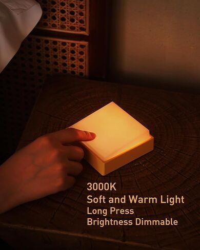 Smilodon LED Night Light, Dimmable & Rechargeable & Magnetic, Yellow | Wireless Portable, Strong Magnetic Backing, Soft Lighting for Night Waking and Kids, Nursery, Bedroom, Hallway & Bathroom in Kuwait