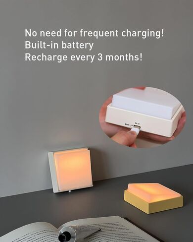 Smilodon LED Night Light, Dimmable & Rechargeable & Magnetic, Yellow | Wireless Portable, Strong Magnetic Backing, Soft Lighting for Night Waking and Kids, Nursery, Bedroom, Hallway & Bathroom in Kuwait
