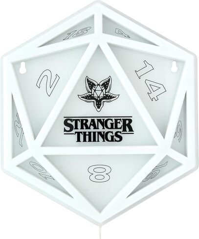 Paladone Stranger Things D20 Neon LED Wall Light - Dice Shaped RGB Glow Light for Gaming Room Decor, USB Powered LED Sign for Bedroom, Desk in Kuwait