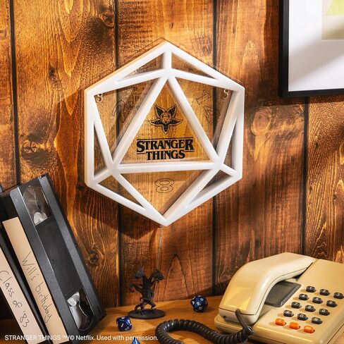 Paladone Stranger Things D20 Neon LED Wall Light - Dice Shaped RGB Glow Light for Gaming Room Decor, USB Powered LED Sign for Bedroom, Desk in Kuwait
