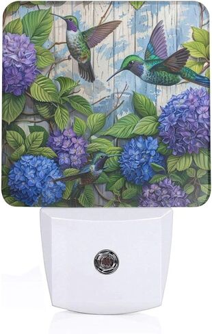 Led Night Light, Floral Hydrangea Hummingbird Decorative Plug in Nightlights,with Smart Auto Dusk to Dawn Night Light for Bedroom, Kitchen, Nursery, Bathroom in Kuwait