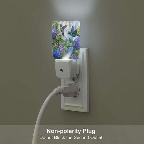 Led Night Light, Floral Hydrangea Hummingbird Decorative Plug in Nightlights,with Smart Auto Dusk to Dawn Night Light for Bedroom, Kitchen, Nursery, Bathroom in Kuwait