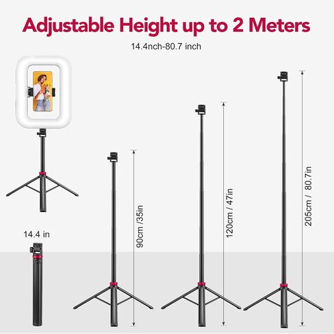 Tripod Stand Aluminum 80 inch Extendable Portable Adjustable Light Stand with 1/4" Screw Camera Phone Tripod for for DSLR Camera, Ring Light, Video Rig,Up Load 2.2LBS in Kuwait