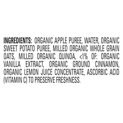 Happy Baby Organics Stage 2 Baby Food Pouches, Gluten Free, Vegan & Healthy Snack, Clearly Crafted Fruit & Veggie Puree, Apples, Sweet Potatoes & Granola, 4 Ounces (Pack of 16) in Kuwait