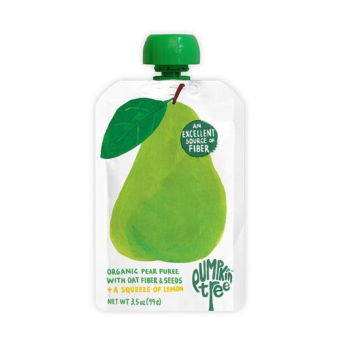 Pumpkin Tree Organics Fruit Snack Pouch, Pear + Fiber + A Squeeze of Lemon, 3.5 Ounce (Pack of 10) in Kuwait