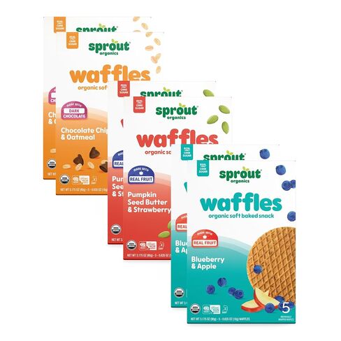 Sprout Organics, Toddler Snack Variety Pack, Single Serve Waffles (30 Count) in Kuwait