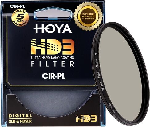 Hoya HD3 HRT Circular Polarizer - 72mm - Re-Certified for 100MP+ Cameras with Ultra-Hard Nano Coating Technology and High Rate Transmission Film - Stain Resistant and Waterproof Filter in Kuwait
