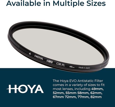 Hoya HD3 HRT Circular Polarizer - 49mm - Re-Certified for 100MP+ Cameras with Ultra-Hard Nano Coating Technology and High Rate Transmission Film - Stain Resistant and Waterproof Filter in Saudi Arabia