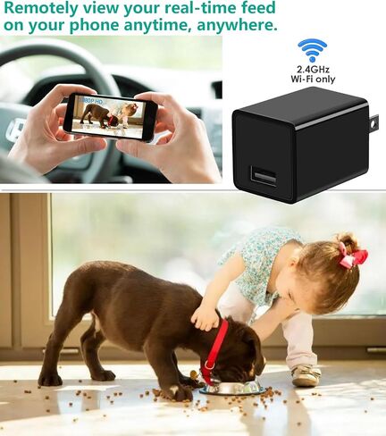 Hidden Spy Camera for Home Use, WiFi Indoor Surveillance Camera with Remote Monitor via Phone App for Home Security - Video Monitoring Only(Black) in Kuwait