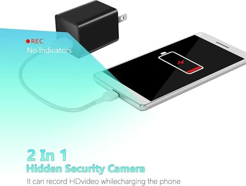 Hidden Spy Camera for Home Use, WiFi Indoor Surveillance Camera with Remote Monitor via Phone App for Home Security - Video Monitoring Only(Black) in Kuwait