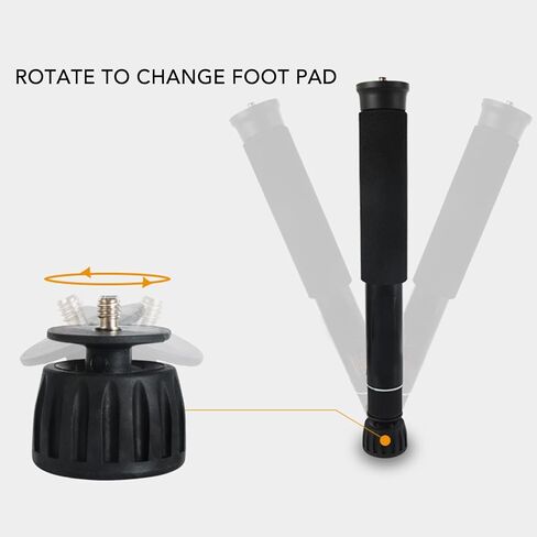 Generic Camera Monopod, 8 Sections Aluminum Alloy Selfie Stick Trekking Pole with Knob Adjustment and Rubber Foot Pad, for Hiking Camping Photography Travel in Kuwait