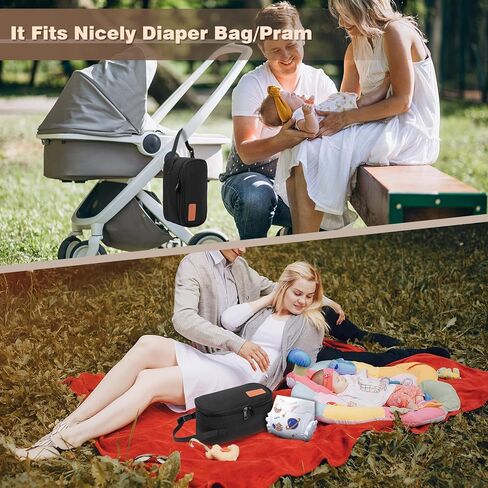 Small Portable Breast Milk Cooler Travel Bag with 2 Ice Packs, TSA Approved, Keeps Frozen Breast Milk Cold 8-10 hrs; fits 5-7 Flat Milk Storage Bags - Diaper Bag Size for Working & Traveling Moms in Kuwait