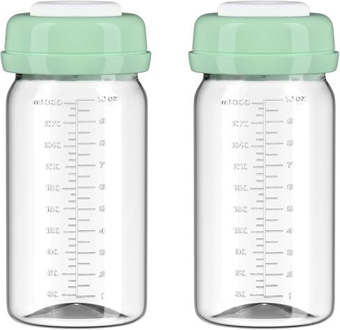 2pcs Breast Milk Storage Bottles 6oz/180ml Compatible with Spectra S1 S2 9 Plus,Motif Luna/Ameda MYA/Bellababy Pumps, Wide-Neck Collection Bottle Container for Fridge, Pumping Bottles in Kuwait