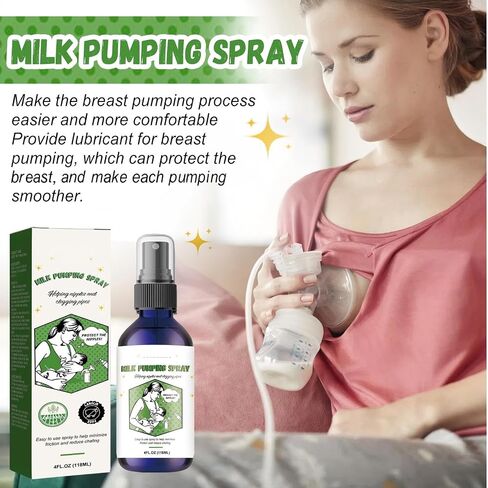 Milk Pumping Spray 4 oz., Helps Sore Nipples & Clogged Ducts, Organic Lubricant for Breast Shields and Flanges, Vegan Breast Pump Spray, Natural & Lanolin-Free in Kuwait