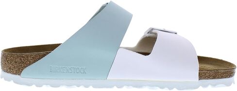 Birkenstock Arizona Split Narrow Unisex Shoes Size 5, Color: White/Surf Green-White in Kuwait