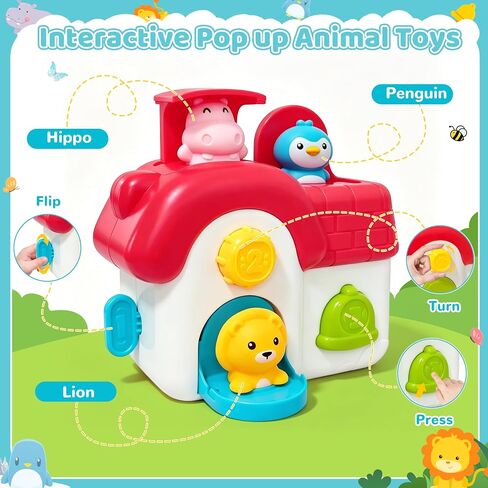 Toys for 1 Year Old Girls, Interactive Pop Up Toy with Buttons & Colors, Cause and Effect Toys for Kids Montessori Learning Toys for Baby Toddler 18+ Months, 1st Birthday Gifts for Girls Boys in Kuwait