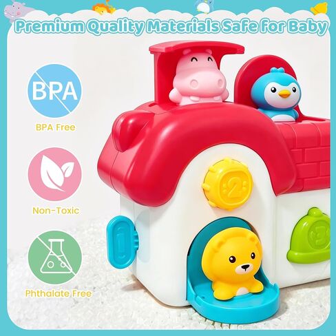 Toys for 1 Year Old Girls, Interactive Pop Up Toy with Buttons & Colors, Cause and Effect Toys for Kids Montessori Learning Toys for Baby Toddler 18+ Months, 1st Birthday Gifts for Girls Boys in Kuwait