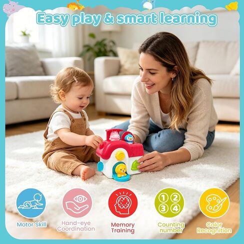 Toys for 1 Year Old Girls, Interactive Pop Up Toy with Buttons & Colors, Cause and Effect Toys for Kids Montessori Learning Toys for Baby Toddler 18+ Months, 1st Birthday Gifts for Girls Boys in Kuwait