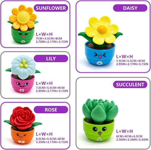 pamexin Montessori Toys for 18 + Month Old, Flower Garden Sorting & Stacking Toys, 10 Potted Plants Color Shape Matching Game, Preschool Learning Activities for Early Development in Kuwait