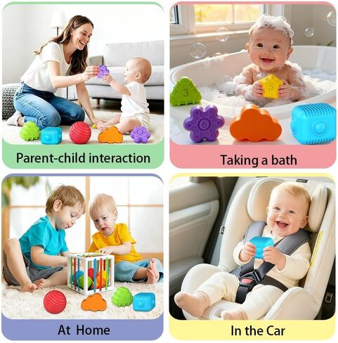 Baby Montessori Toys for 1 Year Old Boys Girls Gift, Multi Sensory Blocks Shape Sorter for Toddlers 1-3, Learning Educational Activity Cube, 1st Birthday for 6 12 18 Months in Kuwait