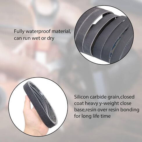 1 x 18 Inch Silicon Carbide Knife Sharpening Sanding Belts, 21 Pack | 80/120/240/400/600/800/1000 Grit, for Work Sharp Ken Onion Blade Grinder Attachment in Kuwait