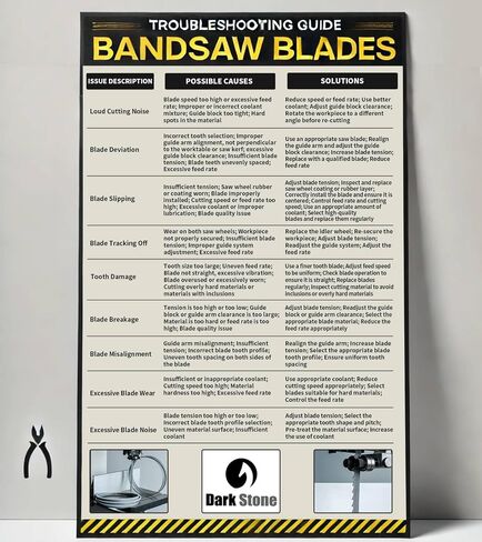 Dark Stone 62" Bandsaw Blade, 1/2" x 0.020" x 4 TPI, Thin Kerf Deep Gullet Blade with Hardened Tooth Tips for Fast Hardwood Cutting, Fits 9-Inch Benchtop Band Saws | Model DS23245 in Kuwait