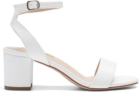 DREAM PAIRS Women's Low Chunky Heels Sandals,White/Pu,9W | Round Open Toe Heels, Ankle Strap, Block heels, Dress Summer Shoes for Wedding Party Daily in Kuwait