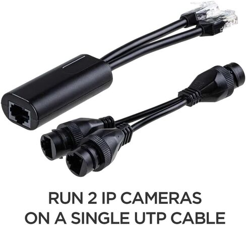 IP Network CCTV Cameras and POE Devices, POE Splitter, PoE Combiner Splitter Adapter, Runs 2 IP Cameras on a Single UTP Cable, Compatible with PoE Switches, NVRs, 1 Pair in Kuwait