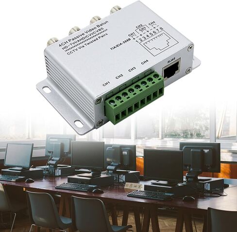 UTP 4 Channel Passive Video Balun BNC to RJ45 Networking Transceiver Adapter CVI for Surveillances Camera Systems CVI Compatible in Kuwait