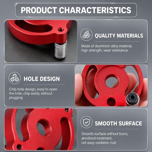Self Centering Dowel Jig Kit, Drill Guide Locator for Woodworking with 6/8/10mm Drill Bushings 3 Drill Bits (1/4'',3/8'',5/16''), Accurate Straight Hole Puncher for Shelves, Tables & Cabinet Joinery in Kuwait